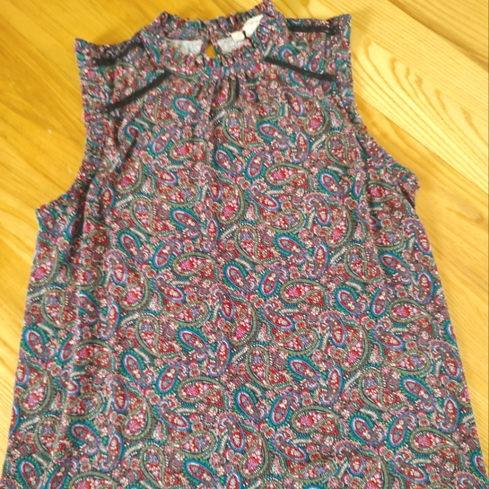 Loft brand Size L Paisley Red, Black, Gree, and Blue
